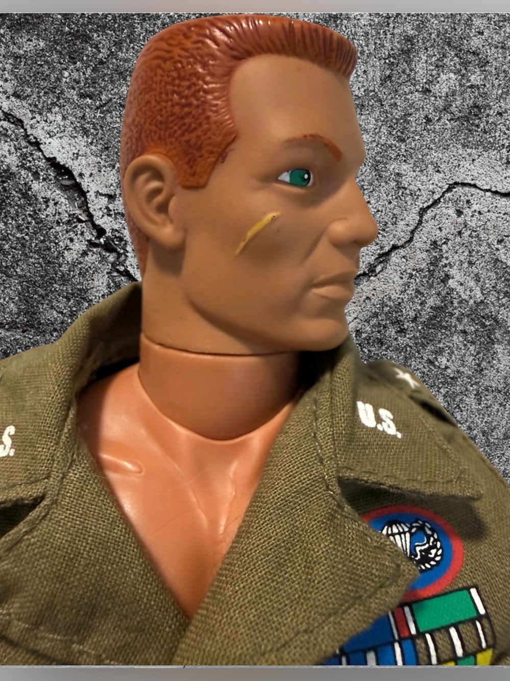 VTG 1996 12" GI Joe Scar Face Red Hair Airborne Action Figure Hasbro Pawtucket